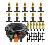 Système d'irrigation de Jardin de 5 à 30 m, buse de brumisation de 1/4 po for Tuyau de 4 à 7 mm, Pots de Serre extérieurs(15M Kit)