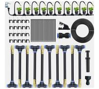 Système d'irrigation de jardin, kit de brumisation flexible avec 10 buses de brumisation et tuyau de 10 m pour une utilisation extérieure