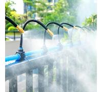 Système d'Irrigation Goutte-à-Goutte avec des buses à 360° réglables, Connexion Push rapide, Système d'arrosage de jardin automatique pour Tent Backyard Greenhouse(30cm/12in,L 328ft(100m))
