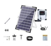 Système d'irrigation goutte à goutte solaire automatique | Dispositif d'arrosage programmé avec tuyau de 30 m pour plantes de jardin | Kit de contrôleur ABS réglable pour jardinage extérieur sans