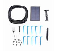 Système d'Irrigation Goutte à Goutte Solaire pour 10 Plantes en Pots, Kit Complet avec Tuyau 10m, 6 Modes de Minutage, Débit 400ml / min - Économie d'Eau, Batterie Intégrée,