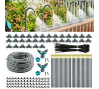 Système d'irrigation goutte à goutte, tube universel de 60 m, buse en cuivre réglable à 360°, système d'arrosage anti-fuite à connexion rapide, kit d'irrigation de jardin pour plantes d'extérieur