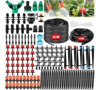 Système d'irrigation Jardin,263Pc Kit d'irrigation Goutte,Kit d'irrigation Goutte à Goutte Automatique avec50+15m Tuyau,Kit arrosage