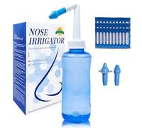 Système d'irrigation nasale pour adultes et enfants, flacon de lavage nasal de 500 ml, 30 sachets de sel, sans danger pour les soins nasaux quotidiens, les allergies, bouteille de rinçage des sinus
