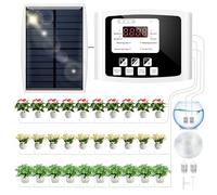 Système d'irrigation solaire automatique de jardin 2025 - Double pompe - Système d'irrigation de jardin de 20 m - 30 plantes en pot - Pour jardin, plantes, extérieur, plantes en pot