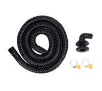 Système Drainage de Soute Bateau, Kit d'Installation avec Tuyau Épais Flexible 2m, Colliers et Coude 90° pour Pompe 1100GPH - Haute Résistance, Installation Rapide, Usage Marine (Noire)