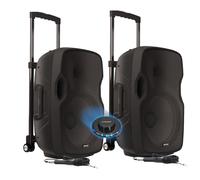 Système Enceintes Actives Gemini AS 10 TOGO 2000W - sur Batterie avec Microphone, USB/Bluetooth/AUX/SD, SONORISATION DJ PA, LED