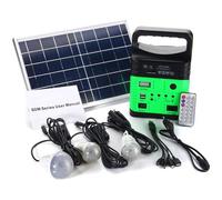 Système Générateur 10W 6V Solaire Panneau + 3 Ampoules USB Chargeur Pr Téléphone Camping Extérieur Vert