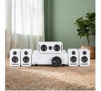 Système home cinéma 5.1 sans fil Dolby Atmos, soft white, MDF et métal, idéal pour appartement et salon