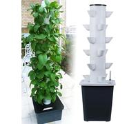 Système hydroponique intérieur de 30 pods avec minuterie, tour de jardin vertical pour herbes et légumes, kit de croissance sans sol w/pompe, support de plan de montage pour cuisine domestique