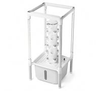 Système hydroponique, Tour Verticale Blanche avec Lampe de Culture et Pompe à Eau, 30 emplacements, 6 Niveaux, réservoir 20 L, ABS PP, pour Herbes, Fruits et légumes d'intérieur