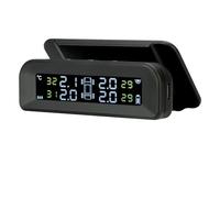 Système intelligent de surveillance des pneus TPMS for voiture, horloge numérique solaire, écran LCD, alarme température(T588External sensors)