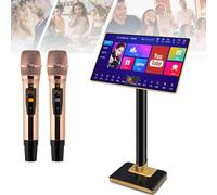 Système Karaoké Professionnel,Machine Karaoké à écran Tactile Capacitif avec 2 Microphone sans Fil,Haute Définition 4k,Contrôle par Application Téléphonique,20 Langues,19inch-3TB