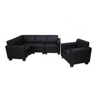 Système Modulaire De Canapé Lyon 4-1, Garniture De Canapé, Similicuir Noir Multicolore