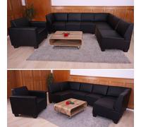 Système Modulaire De Canapé Lyon 6-1, Garniture De Canapé, Similicuir Noir Multicolore