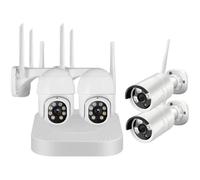 Caméra de Surveillance NVR504 Extérieure Filaire Vision Nocturne Détecteur de Mouvement Blanc