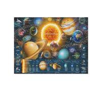 système planétaire，1000 Pièces Puzzles Jeu De Famille Jouet Jeu Éducatif Anti-Stress Défi Difficile Puzzle pour Enfants（75x50cm）-A28