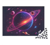 système planète néon Puzzle 1000 Pièces Carton Épais pour Adolescents 12-18, Puzzle Entraînement Cérébral, Amusement De Vacances, Cadeau D’Anniversaire Attentionné pour Adolescents 38x26cm/1000pcs