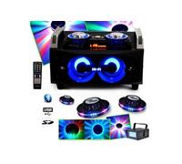 Système portable 120W USB SD FM Bluetooth SPLBOX120 + 3 Effets Ovni ROUNDMAGIC + Strobe