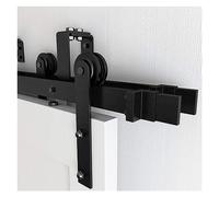 Systeme Porte Coulissante, Kit de quincaillerie for porte de grange à Double voie, raccords de porte coulissante en forme de I montés sur le dessus, 1200-4870mm(12.6FT 3840mm)