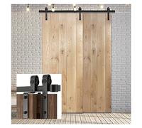 Systeme Porte Coulissante, Kit de quincaillerie for porte de grange coulissante en bois de 10 à 20 pieds, glissières de placard, rouleaux for porte Double de 3 à 6 mètres(14FT 426CM)