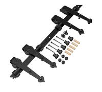 Systeme Porte Coulissante, Kit de quincaillerie for porte de grange coulissante, robuste, facile à installer, facile à installer, adapté panneau de porte simple, style en forme de cœur, noir(10FT)