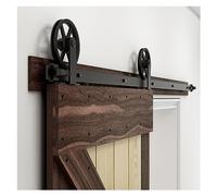 Systeme Porte Coulissante, Kit de quincaillerie for porte de grange coulissante, robuste, facile à installer, facile à installer, panneau de porte simple, grande roue(6.6FT-201CM)