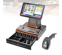 Système POS,Caisse Enregistreuse Tactile-Terminal Point de Vente,i5 Grade-8Go-128Go SSD-Solution d'Encaissement pour Librairie-Magasin-Boutique-Commerce-Boulangerie-Salon(Black,80mm)