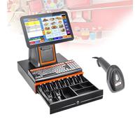 Système POS,Caisse Enregistreuse Tactile-Terminal Point de Vente,i5 Performance-8Go RAM-128Go SSD-Imprimante de Reçus pour Bar-Restauration-Gestion de Stock-Espace-Vente(Black,80mm)