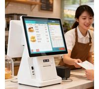 Système POS double écran, écran tactile 15,6 pouces, 8 Go RAM / 128 Go SSD, imprimante thermique 58mm,WiFi,matériel seul (logiciel non inclus),pour petite entreprise et vente au détail Dualscreen