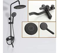Système Salle Bain l'hôtel Hôtel Noir All Copper Shower Ensemble 8 "About Pluie de Douche à Main Hauteur réglable (Couleur: D)