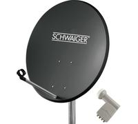 SCHWAIGER Système SAT 60 cm 4 participants Quad-LNB (avec switch) Anthracite