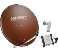 Kit Parabole SAT 80 cm - SCHWAIGER - LNB quattro - 8 sorties - Rouge