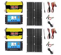 Système solaire complet - Panneau 18 W, chargeur 12 V, onduleur 300 W | Unité de conversion CC, sortie AC 110 V 220 V, contrôleur 30 A, 2 ports USB, affichage LED | Pour camping-car hors réseau