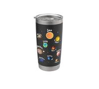 Système solaire Connaissance Planètes Espace Science Enfants Gobelet isotherme en acier inoxydable double paroi