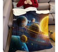 SystèMe Solaire Couvertures et Plaids Mouvement du Ciel étoilé 3D Imprimée Couverture Lit en Flanelle 70 x 100 cm Plaid Polaire pour canapé lit Couch Chambre Salon Enfant Adulte