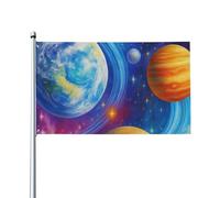 Système Solaire Galaxie Planète Garden Flag Solide Drapeaux Résistant Aux Intempéries Bannière Pour Extérieur Intérieur Balcon Cour 90X150Cm