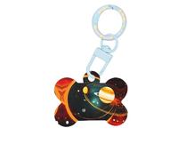 Système solaire Jupiter Saturne Impression Mode Chien Étiquettes Acrylique Porte-clés Chien Forme d'os double face Étiquettes de motif pour chiens et chats, Medium, Acrylique