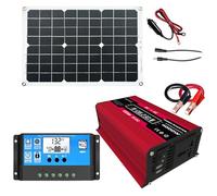 Système solaire - Kit d'énergie solaire portable, configuration hors réseau | Système avec prise 220 V CA pour camping-car et camping, énergie durable pour secours avec panneau de 18 W inclus