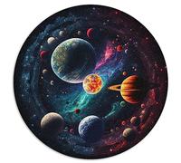 Système Solaire néon 1000 pièces Puzzle pour Adultes Puzzle Circulaire Puzzle Premium 100% Planche recyclée 67.5x67.5 cm