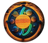 Système Solaire néon 1000 pièces Puzzles pour Adultes Enfants Puzzle Circulaire Puzzle Carton recyclé 67.5x67.5 cm