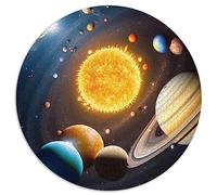Système Solaire néon 1000 pièces Puzzles pour Adultes Puzzle sphérique Puzzle en Carton 26,5x26,5 Pouces