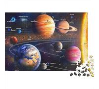 Système Solaire Planètes Puzzle 1000 Pièces Papier pour Adultes Connaissance Astronomie Puzzle en Famille Détente Cadeau 52x38cm/1000pcs