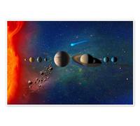 Système solaire Poster de NASA 120 x 80 cm Bleu Tableaux Décoration murale