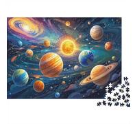 Système Solaire Univers Planète Puzzle, 1000 Pièces pour Adultes Haute | 38x26cm Réduction Du Stress, Accent Salon, Exercice Mental, Carton, Cadeau Anniversaire
