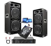Système Sono 2480w avec Ampli Pro 480w + 2 Enceintes Sono 2x1000W - 1 Table de Mixage USB BLUETOOH - PA DJ MIX LIGHT