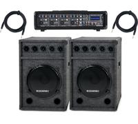 Systeme Sono DJ 2 Enceintes 15" Actives 600W Kit Table de Mixage USB Bluetooth
