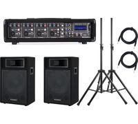 Systeme Sono Enceintes Actives 600W Kit Table de Mixage USB Bluetooth Trepieds