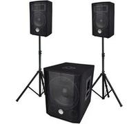BM SONIC – Système sono BMS 1208 – Caisson 30 cm bi-amplifié 1000W, Bluetooth, satellites 2x200W