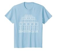 Système sonore Culture Dub Reggae T-Shirt, Enfant, Bleu Céleste, 4 Ans